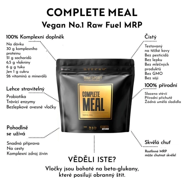 Raw Sport Raw Fuel Complete Plant Meal 2kg - vanilla | Hodky.cz