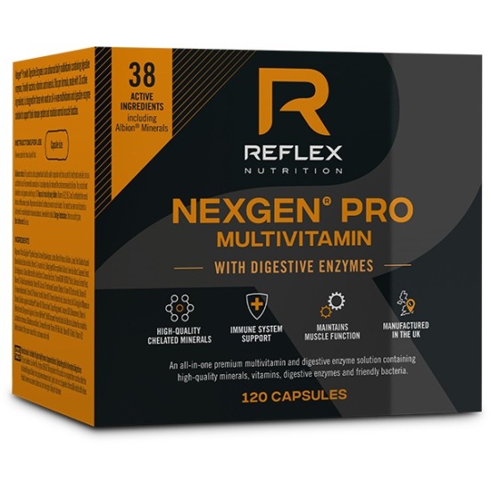 Vitamíny a minerály Reflex Nutrition Nexgen® PRO + Digestive Enzymes 120 kapslí